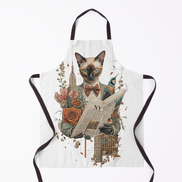 Item preview, Collage Wall Art / T-shirt Design: CAT WITH NEWSPAPER designed and sold by ForeverPrintsOK.