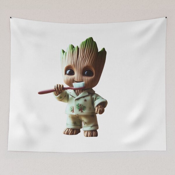 Item preview, Baby Groot brushing his teeth designed and sold by Helene-Creation.