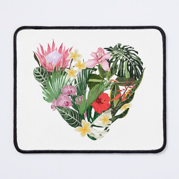 Item preview, Decorative heart witht tropical flowers. Exotic colorful plants, leaves and buds. designed and sold by MatyKotiv.