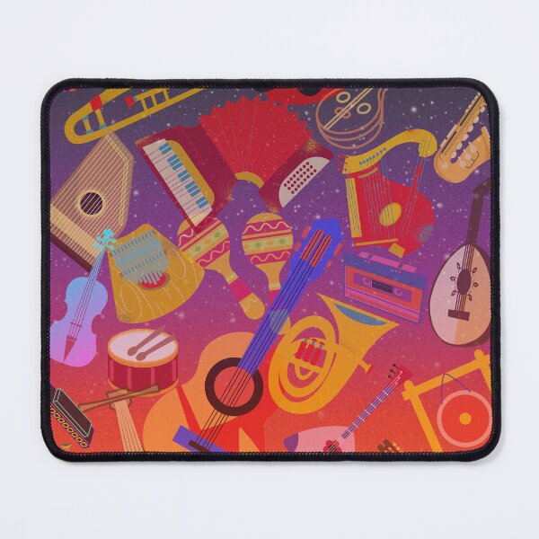 Item preview, Musical Instruments Everywhere All At Once On Red & Purple designed and sold by BrightrDayMusicArt.