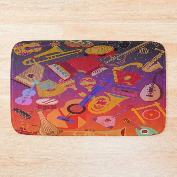 Item preview, Musical Instruments Everywhere All At Once On Red & Purple designed and sold by BrightrDayMusicArt.