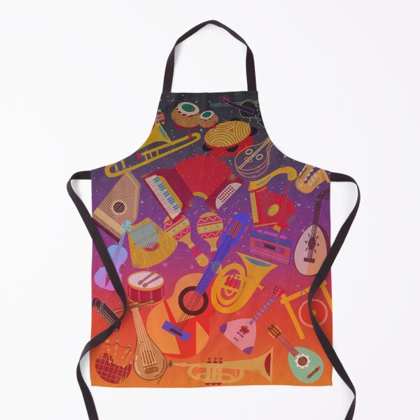 Item preview, Musical Instruments Everywhere All At Once On Red & Purple designed and sold by BrightrDayMusicArt.