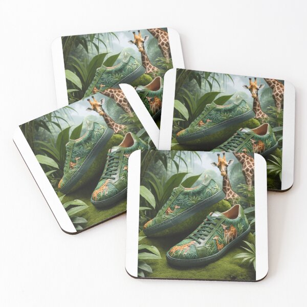 Item preview, "Green Jungle Sneakers – Unique Giraffe Forest Shoe Design" designed and sold by PRIME4YOU.