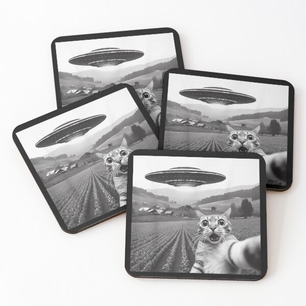 Item preview, Cat Selfie With Alien UFO Funny Cat Gifts For Men Women designed and sold by Phoemps.