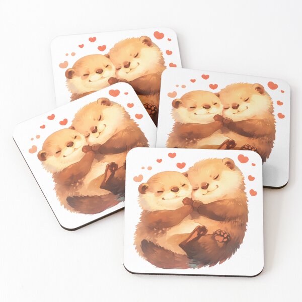 Item preview, Cute Cuddling Otters  designed and sold by StickySparkle.