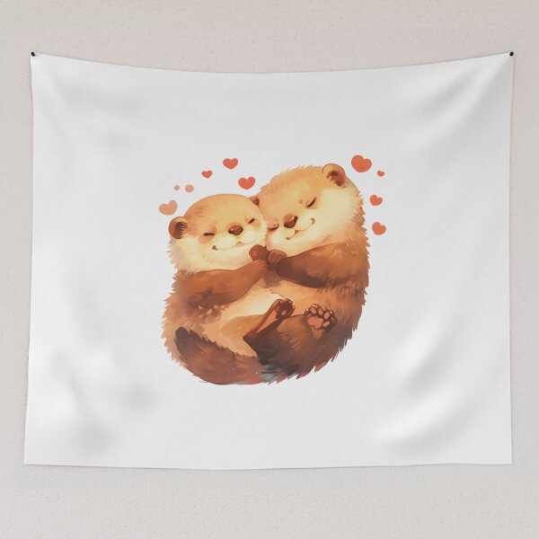 Item preview, Cute Cuddling Otters  designed and sold by StickySparkle.