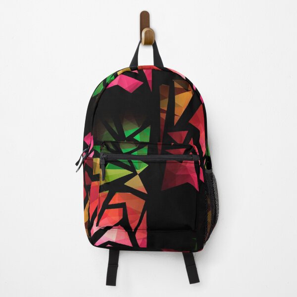 Item preview, Abstract print of triangles polygon print. Bright dark design colors designed and sold by fuzzyfox.