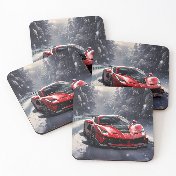 Item preview, Race Ready Supercar On Snow Covered Mountain Road designed and sold by RevUpDesign.