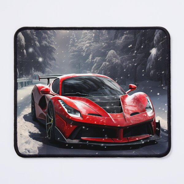 Item preview, Race Ready Supercar On Snow Covered Mountain Road designed and sold by RevUpDesign.
