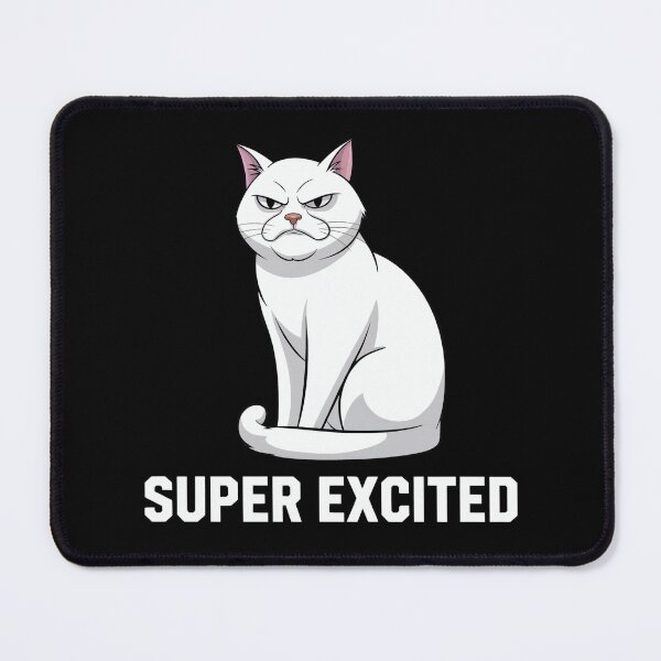 Item preview, Super Excited Grumpy White Cat designed and sold by Dream-Fab.