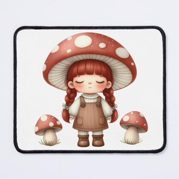 Item preview, A0582 Mushroom Girl Delight – Whimsical Figurine, Perfect Gift for Nature Lovers, Enchanting Collectible with Mushroom-Themed Design designed and sold by angieart68.
