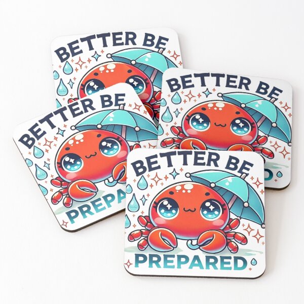 Item preview, Kawaii Crab with Umbrella - Cute and Funny Illustration designed and sold by Guesso.