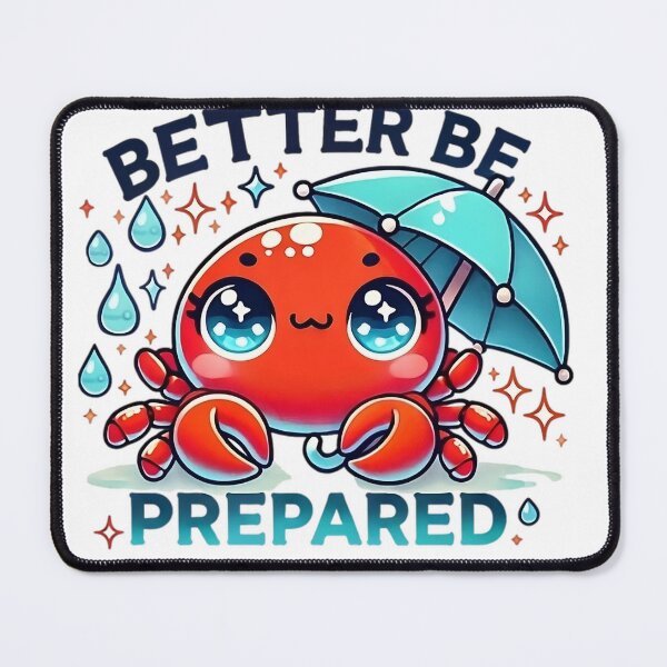 Item preview, Kawaii Crab with Umbrella - Cute and Funny Illustration designed and sold by Guesso.