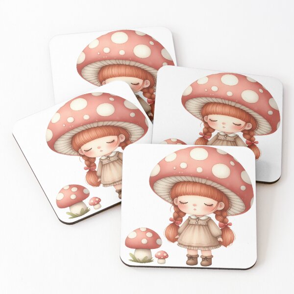 Item preview, A0582 Mushroom Girl Delight – Whimsical Figurine, Perfect Gift for Nature Lovers, Enchanting Collectible with Mushroom-Themed Design designed and sold by angieart68.