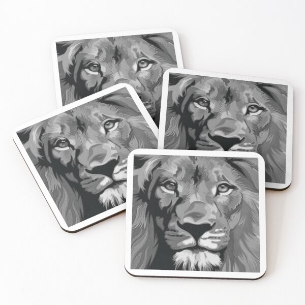 Item preview, Lion Face Grey Scale designed and sold by mystic-lore.