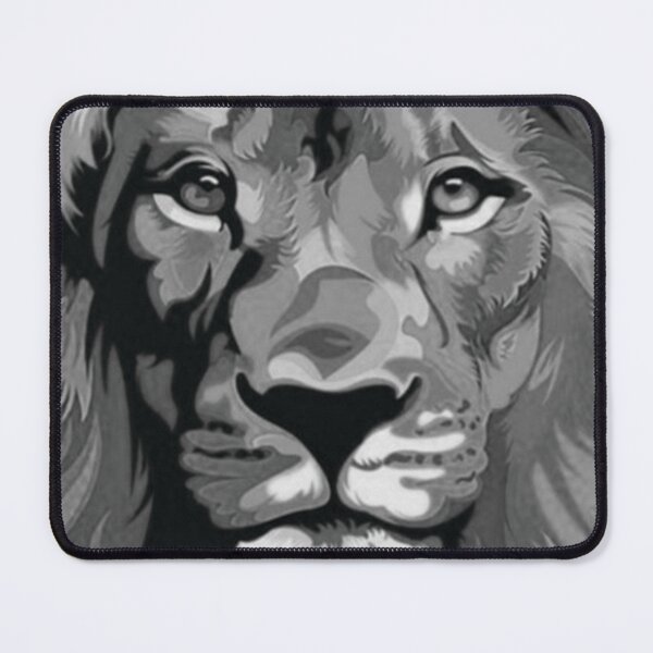 Item preview, Lion Face Grey Scale designed and sold by mystic-lore.