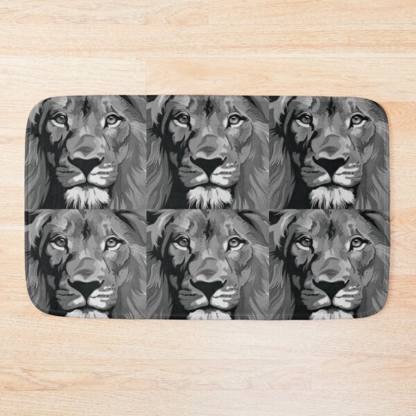 Item preview, Lion Face Grey Scale designed and sold by mystic-lore.