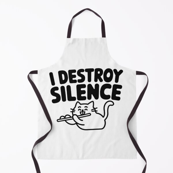 Item preview, I Destroy Silence As Cat Playing Flute For A Flautist - Cat Playing Flute designed and sold by luannsemmsobre.