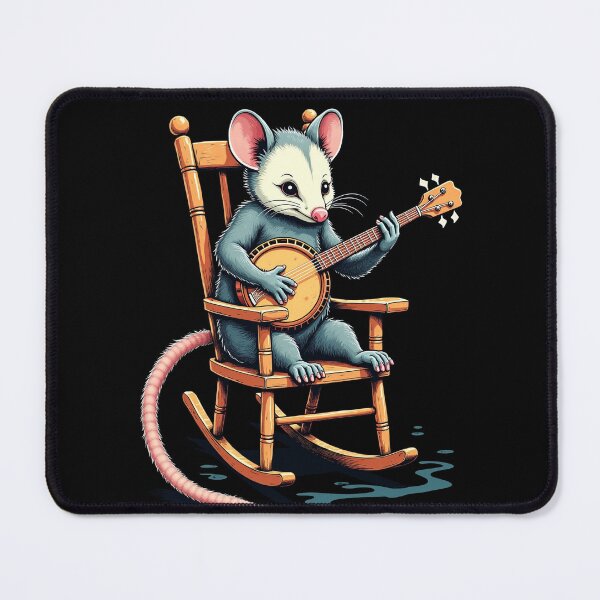 Item preview, Funny Opossum Playing Banjo on Rocking Chair - Banjo Lovers designed and sold by kjp-design.