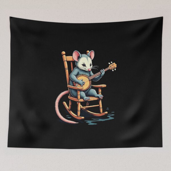 Item preview, Funny Opossum Playing Banjo on Rocking Chair - Banjo Lovers designed and sold by kjp-design.