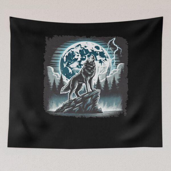 Item preview, Howling Wolf Moon Silhouette Wilderness Art Lovers designed and sold by Flying Jake.