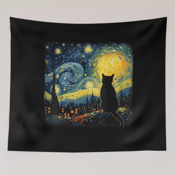 Item preview, Cat Starry Night Van Gogh Cat For Cat Lover Cat Mom Cat Dad designed and sold by Phoemps.