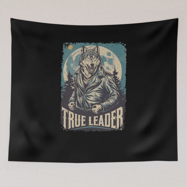 Item preview, True Leader Wolf Art Biker Jacket Full Moon Design designed and sold by Flying Jake.