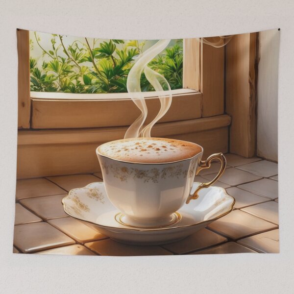 Item preview, 001 Steaming Hot Coffee designed and sold by Alexis Art Collection.