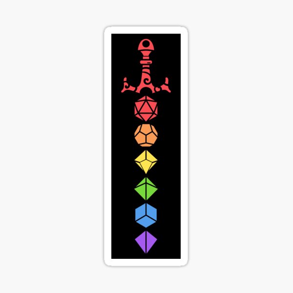 Item preview, Nerdy Rainbow Polyhedral Dice Set Sword Tabletop RPG Gaming designed and sold by pixeptional.