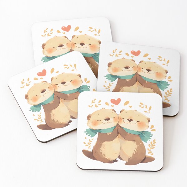 Item preview, Cute Cuddling Otters  designed and sold by StickySparkle.