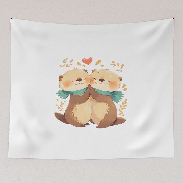 Item preview, Cute Cuddling Otters  designed and sold by StickySparkle.