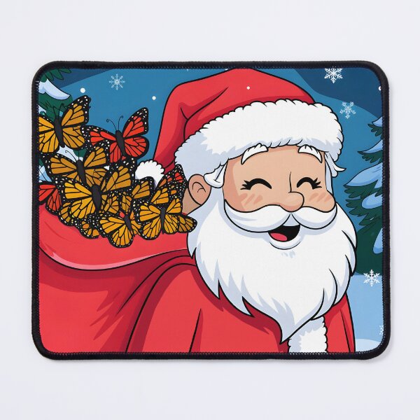 Item preview, Cartoon Santa Claus's bag is full of butterflies JOY smiling fun illustration designed and sold by EmeraldeaDesign.