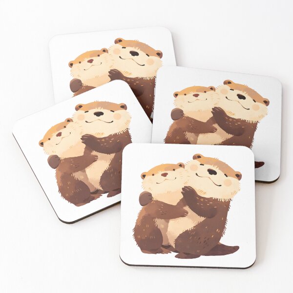 Item preview, Cute Cuddling Otters  designed and sold by StickySparkle.