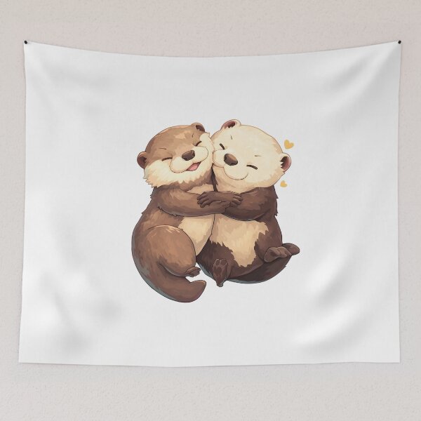Item preview, Cute Cuddling Otters  designed and sold by StickySparkle.