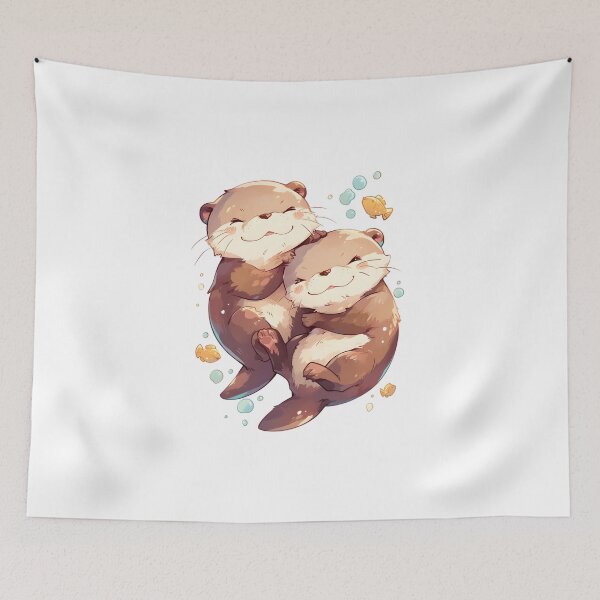 Item preview, Cute Cuddling Otters  designed and sold by StickySparkle.