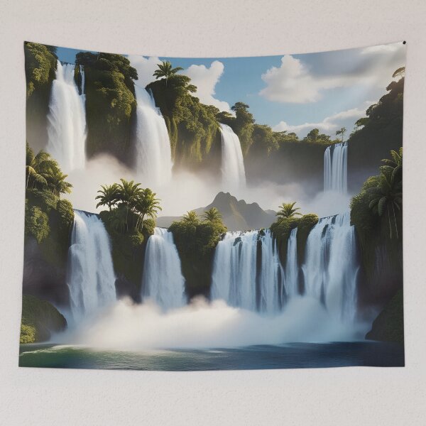 Item preview, waterfalls in the green forest or green jungle 17  designed and sold by AA-designstore.