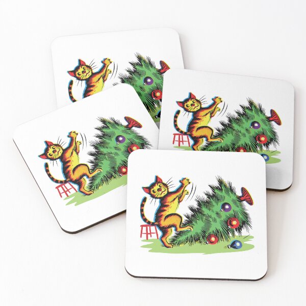 Item preview, Funny Cat Christmas Retro Vintage Style designed and sold by LuminOrb.