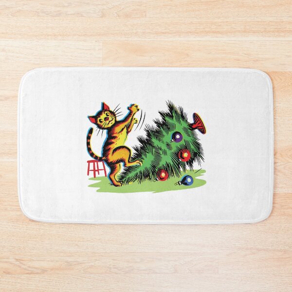 Item preview, Funny Cat Christmas Retro Vintage Style designed and sold by LuminOrb.