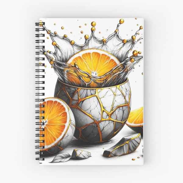 Item preview, Kintsugi Orange Splash, Ai Generated Art  designed and sold by ACC .