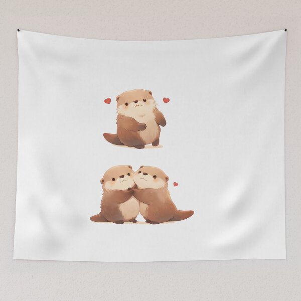 Item preview, Cute Cuddling Otters  designed and sold by StickySparkle.