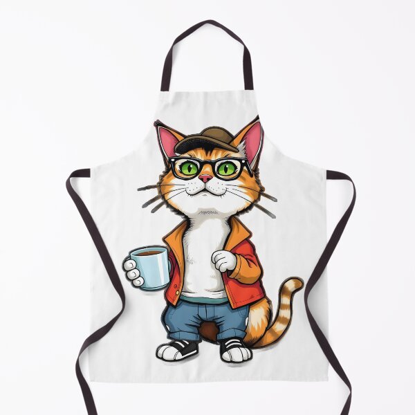 Item preview, Cute cat with glasses holding a cup of coffee. designed and sold by TenderSoar.