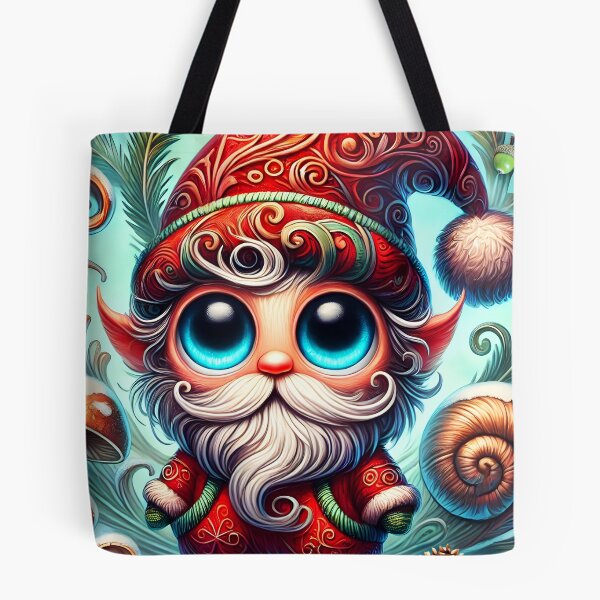 Item preview, Little quirky helper of Santa Claus cartoon cottagecore whimsical elf jule yule illustration designed and sold by EmeraldeaDesign.