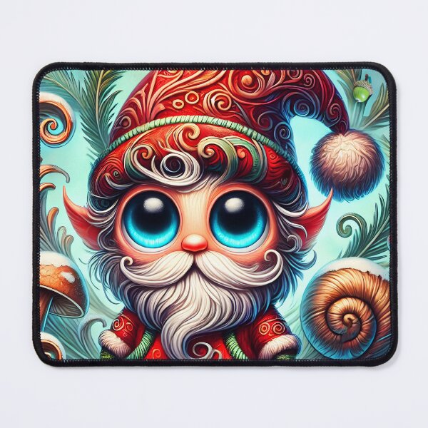 Item preview, Little quirky helper of Santa Claus cartoon cottagecore whimsical elf jule yule illustration designed and sold by EmeraldeaDesign.