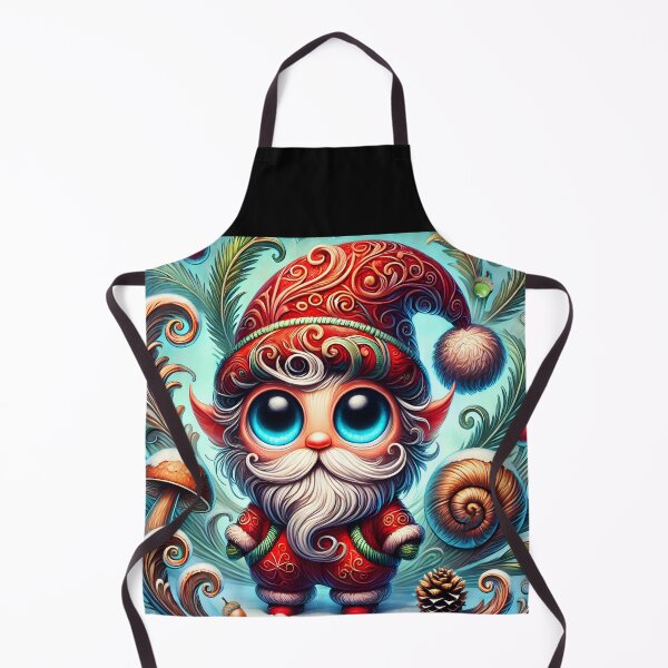 Item preview, Little quirky helper of Santa Claus cartoon cottagecore whimsical elf jule yule illustration designed and sold by EmeraldeaDesign.
