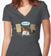 Funny S'mores - GROUP HUG! Women's Fitted V-Neck T-Shirt