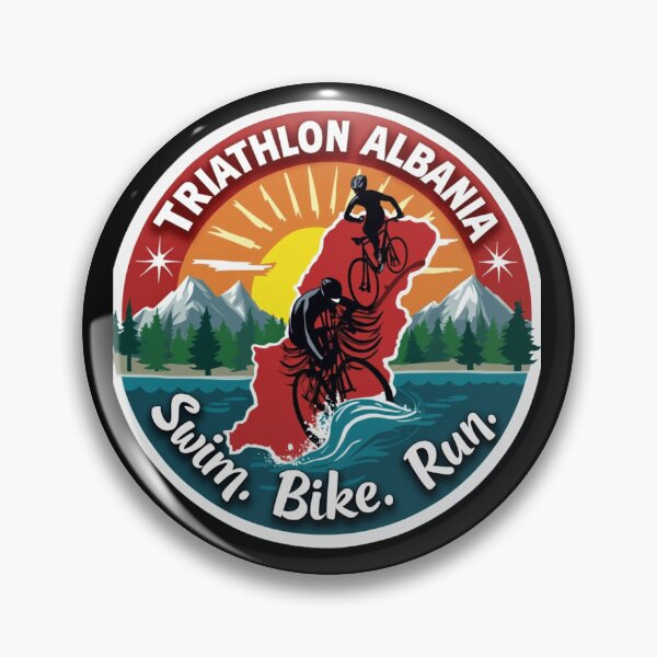 Item preview, Proud Albania Triathlete | Swim Bike Run Patriotic Design designed and sold by Triathlongram.