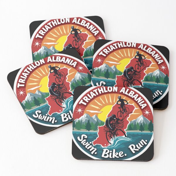 Item preview, Proud Albania Triathlete | Swim Bike Run Patriotic Design designed and sold by Triathlongram.
