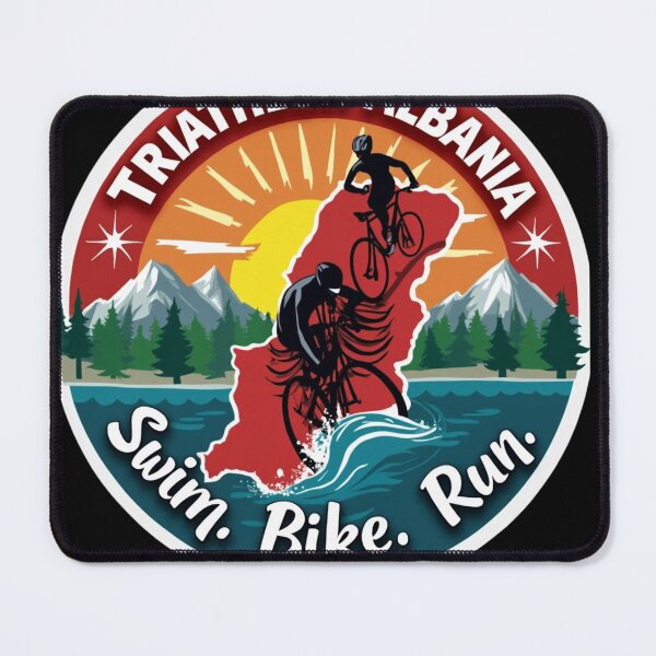Item preview, Proud Albania Triathlete | Swim Bike Run Patriotic Design designed and sold by Triathlongram.