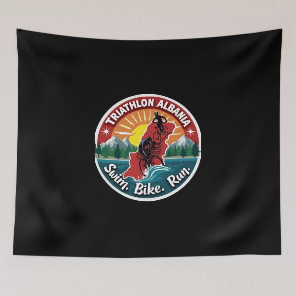 Item preview, Proud Albania Triathlete | Swim Bike Run Patriotic Design designed and sold by Triathlongram.