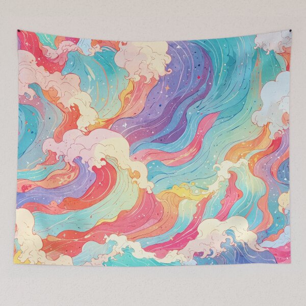 Item preview, Rainbow Seafoam Pastel Waves designed and sold by CriaCreative.